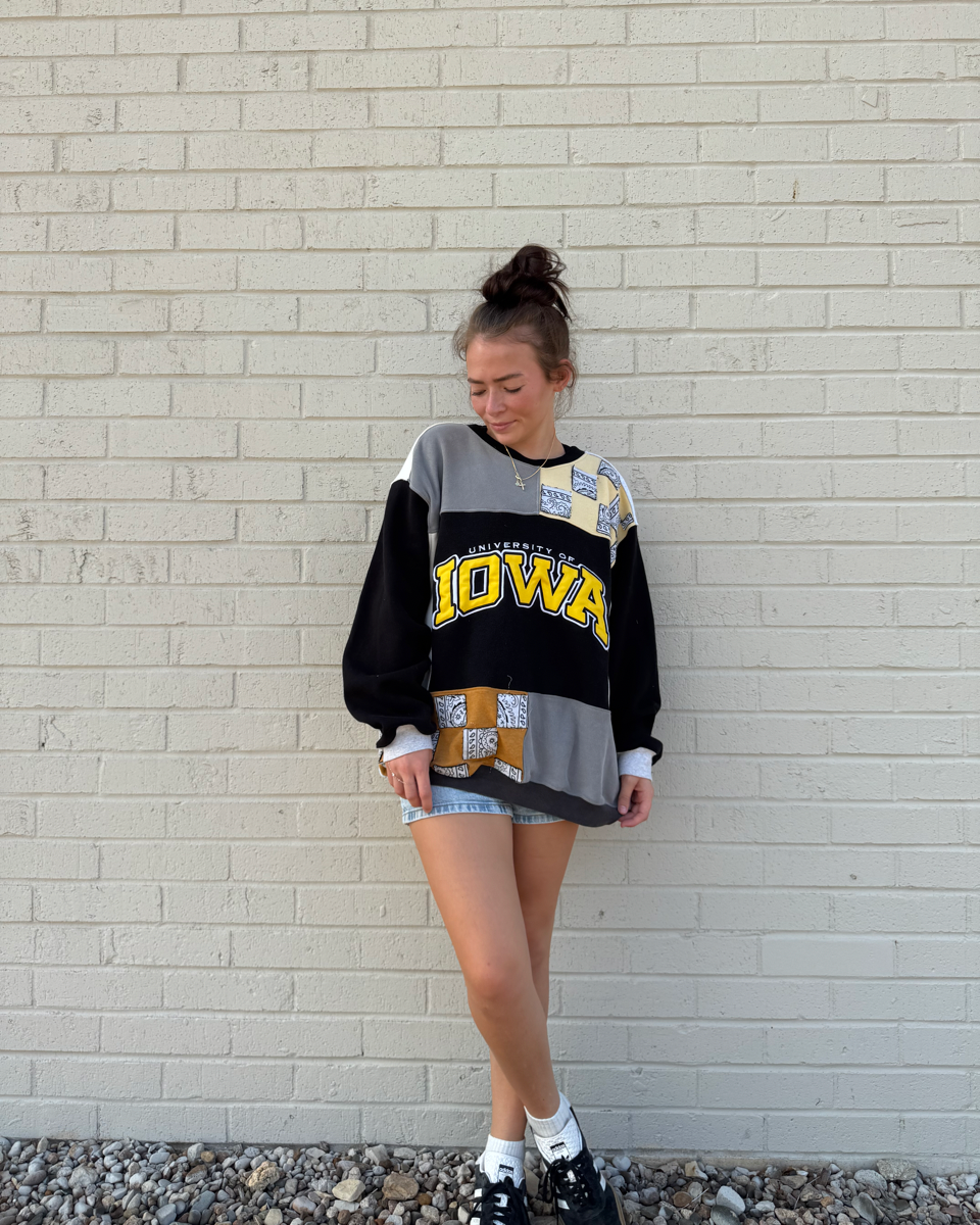 Iowa Patchwork Bandana Crewneck