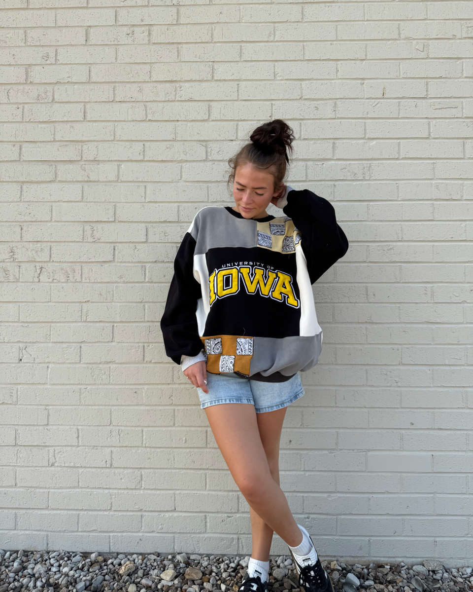 Iowa Patchwork Bandana Crewneck