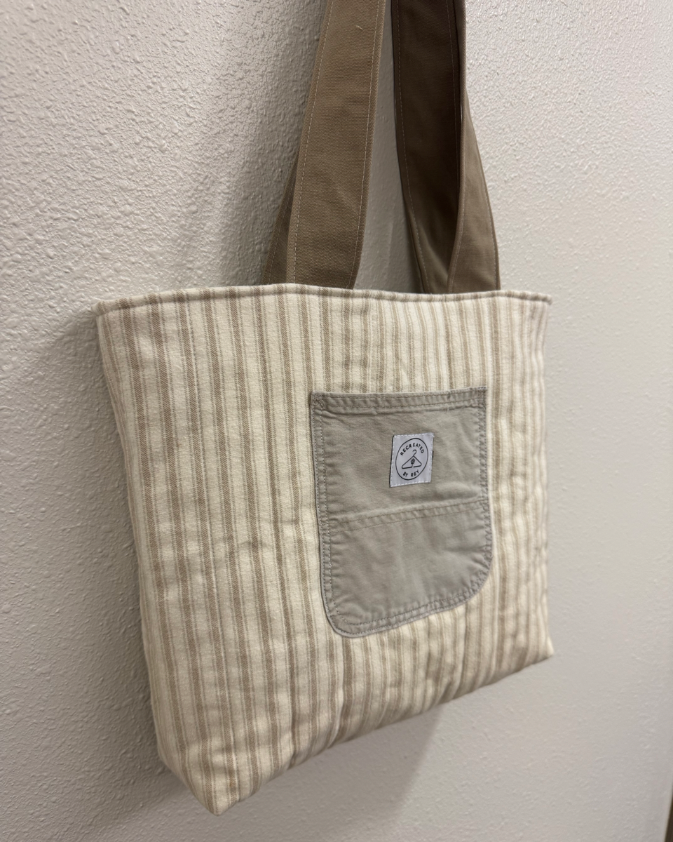 Neutral Stripe Tote Bag