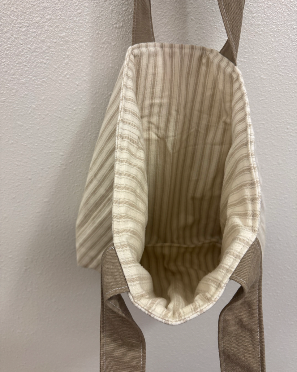 Neutral Stripe Tote Bag