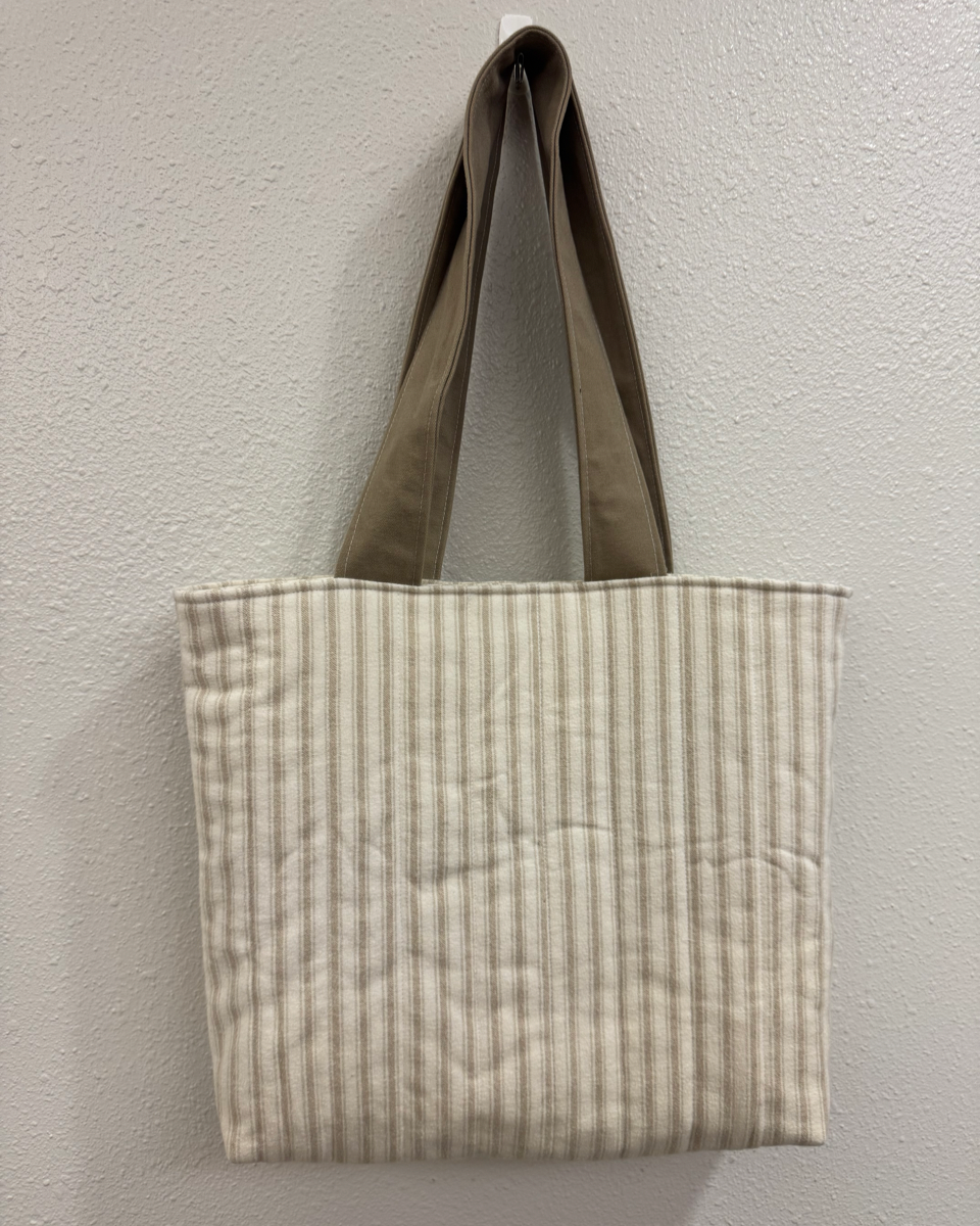 Neutral Stripe Tote Bag