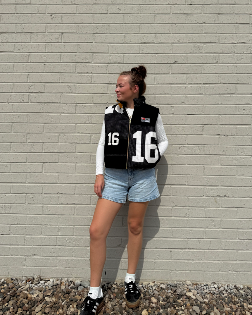 Black and Gold Puffer Vest