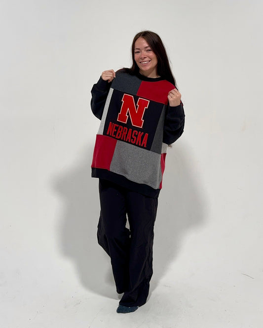 Nebraska Patchwork Crewneck