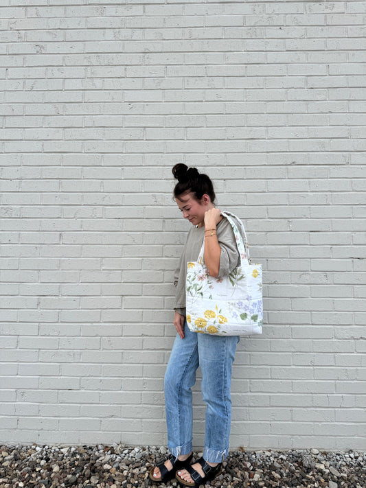 Floral Quilted Tote Bag