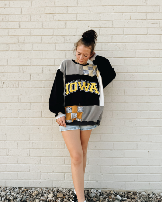 Iowa Patchwork Bandana Crewneck