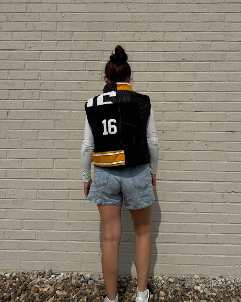 Black and Gold Puffer Vest