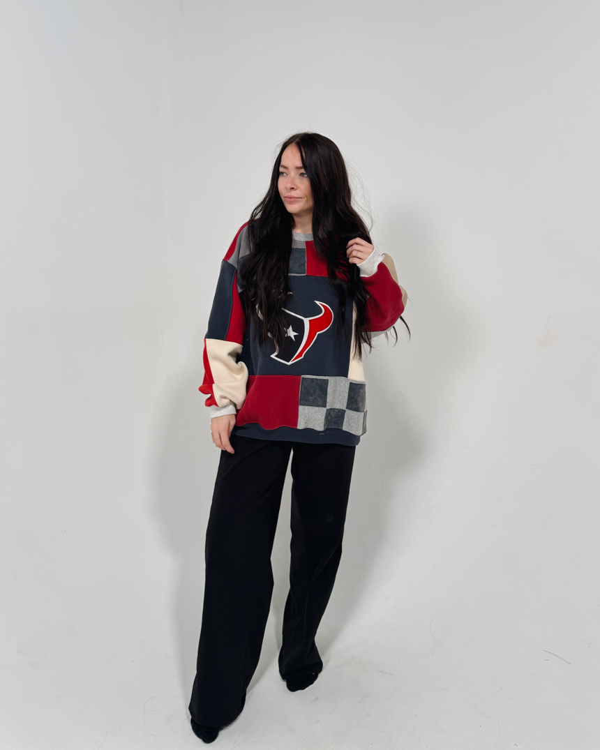 Texans Patchwork Crewneck
