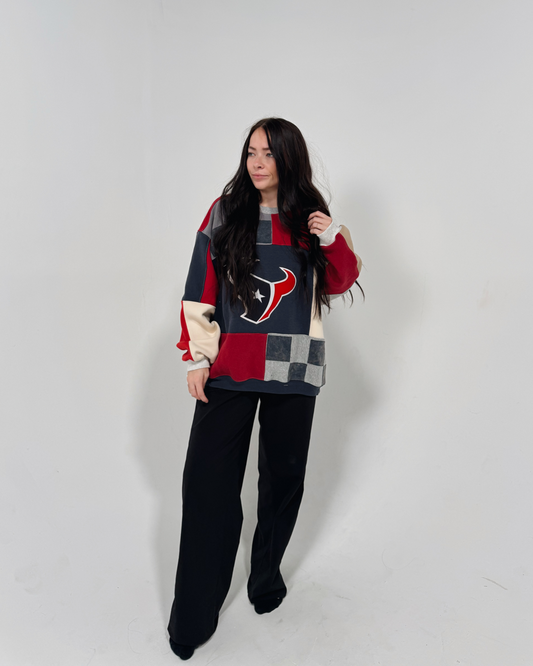 Texans Patchwork Crewneck