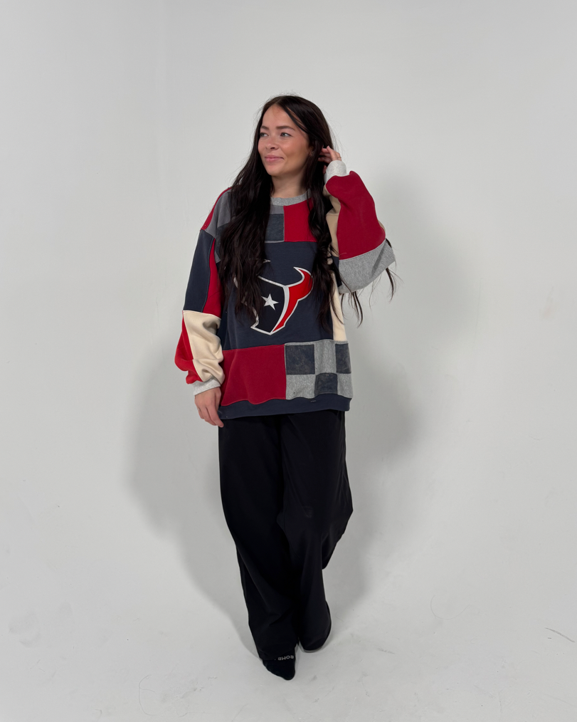 Texans Patchwork Crewneck