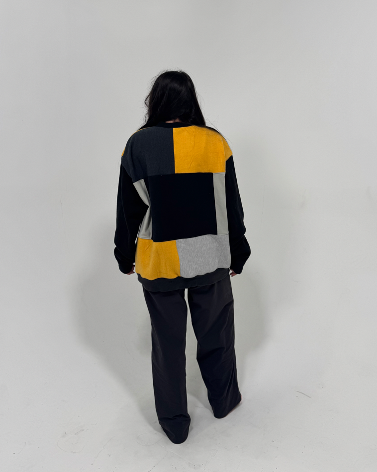Iowa Patchwork Checker Crewneck