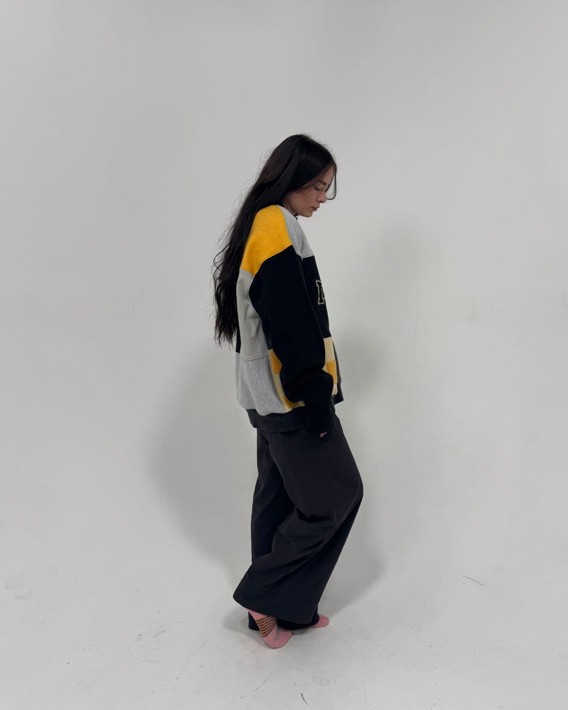 Iowa Patchwork Checker Crewneck