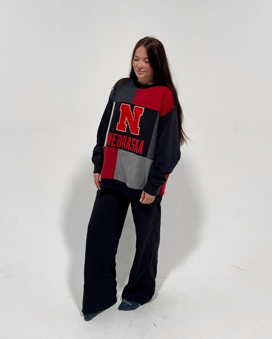 Nebraska Patchwork Crewneck